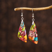 Colorful Geometric Stone Earrings for Women