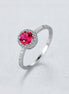 Single Row Diamond Ruby Ring