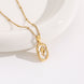 Gold Rose Flower Pendant Necklace for Women