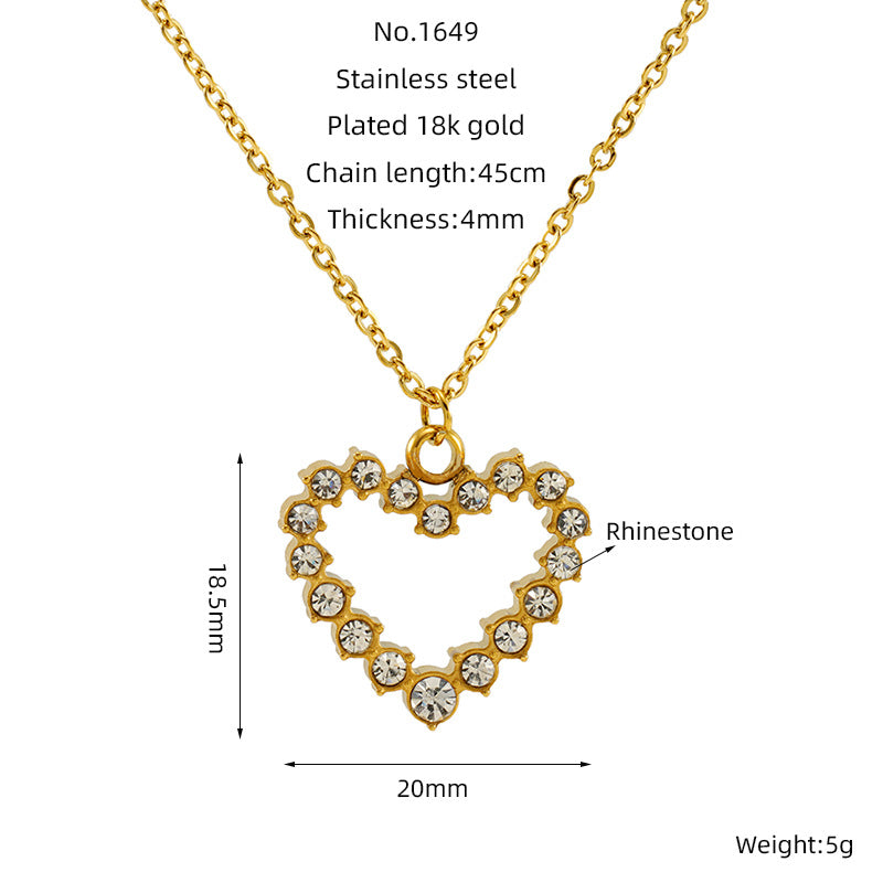 Titanium Steel Love Diamond Necklace