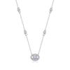 Egg-Shape Moissanite Pendant Necklace | Platinum S925 Silver | Minimalist