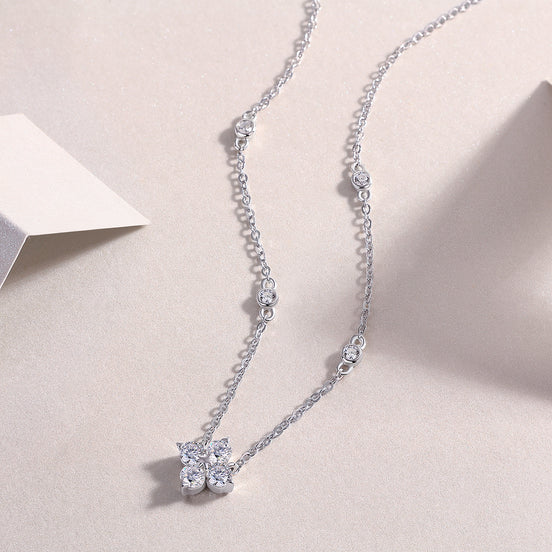 Star Moissanite Pendant Necklace | Platinum-Plated S925 Silver