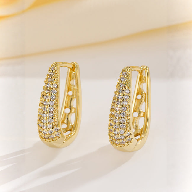 Elegant Full Diamond Copper Earrings