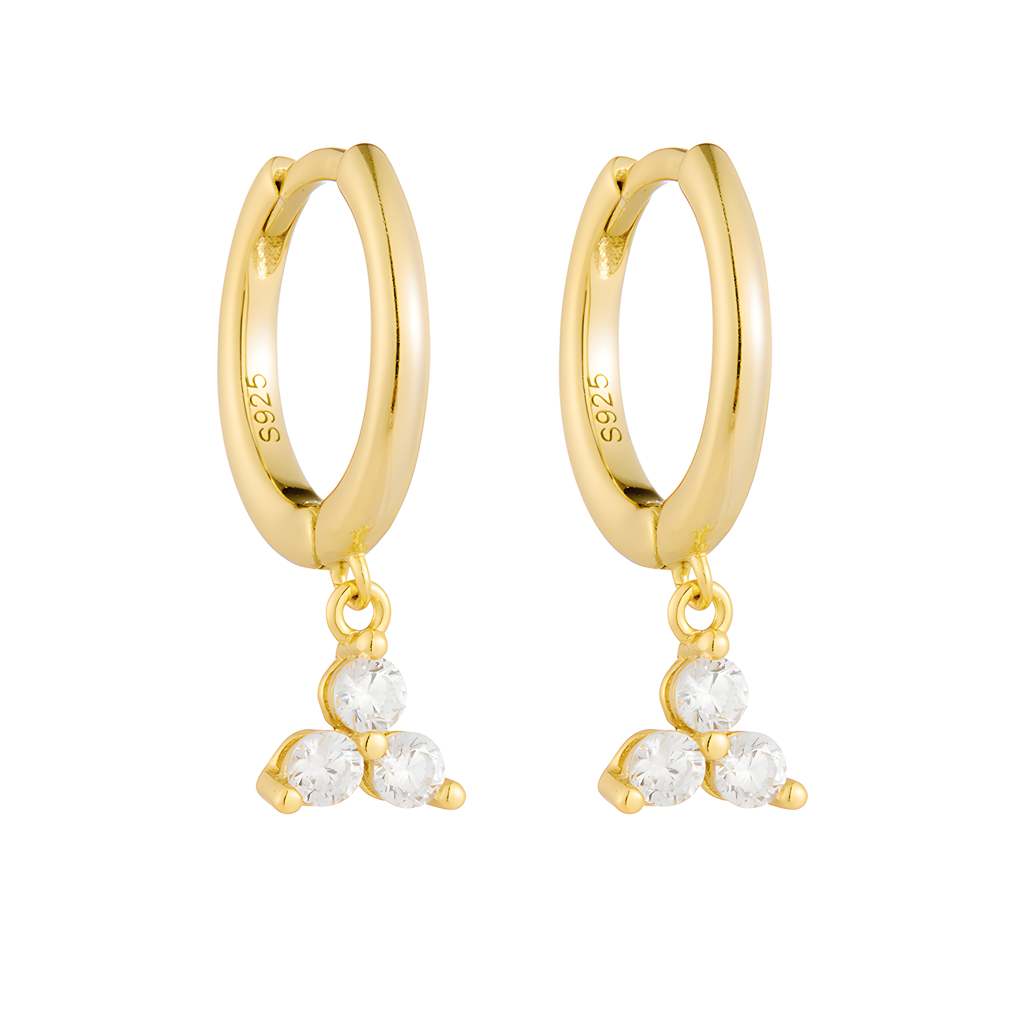 S925 Sterling Silver & Gold Hoop Earrings