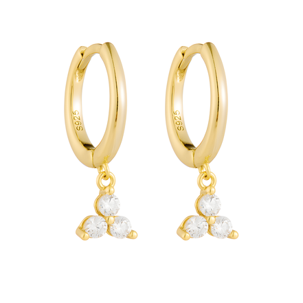 S925 Sterling Silver & Gold Hoop Earrings