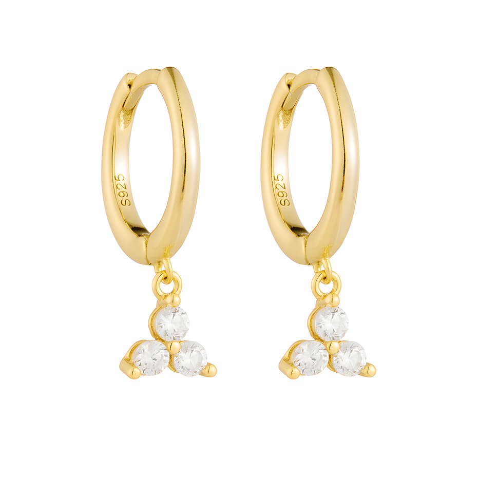 S925 Sterling Silver & Gold Hoop Earrings
