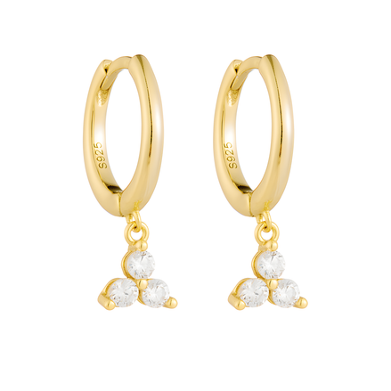 S925 Sterling Silver & Gold Hoop Earrings