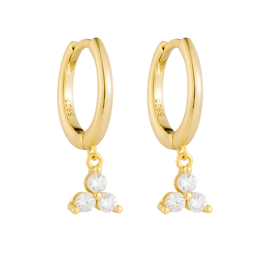 S925 Sterling Silver & Gold Hoop Earrings